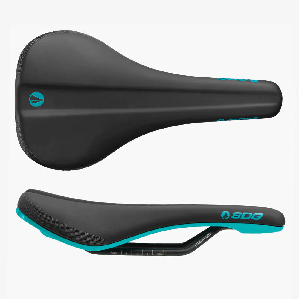 SDG BEL-AIR V3 Rails Lux Gelegerd Zadel Zwart/Turquoise
