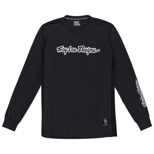 TROY LEE DESIGNS SKYLINE RIDE TEE SIGNATURE Jersey Lange Mouw Zwart 2025