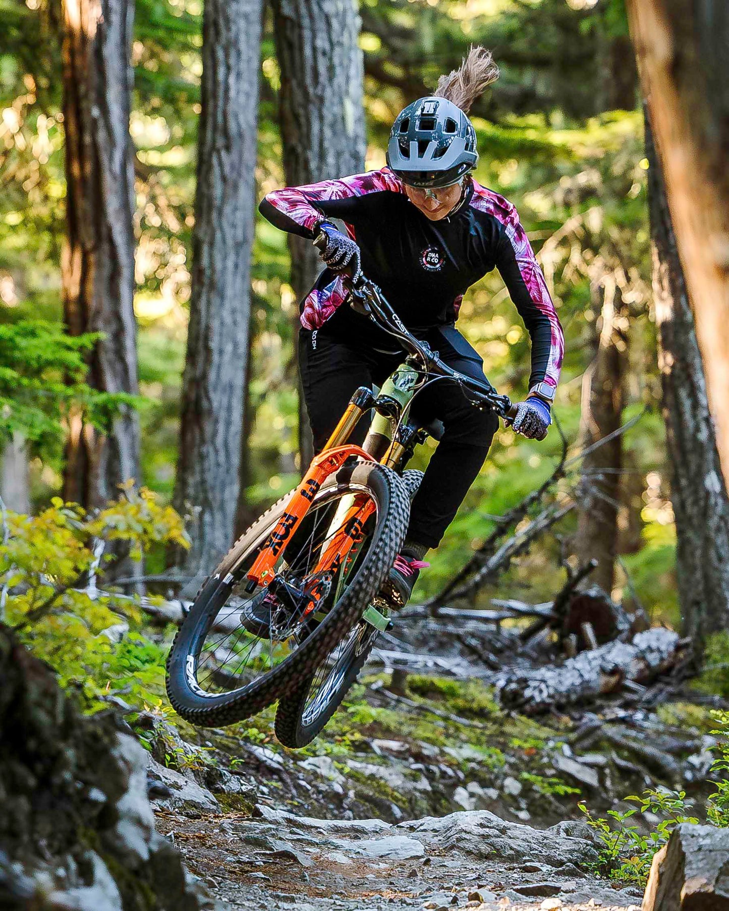 Damestrui DHARCO RACE NEBULA Lange Mouw Zwart/Roze