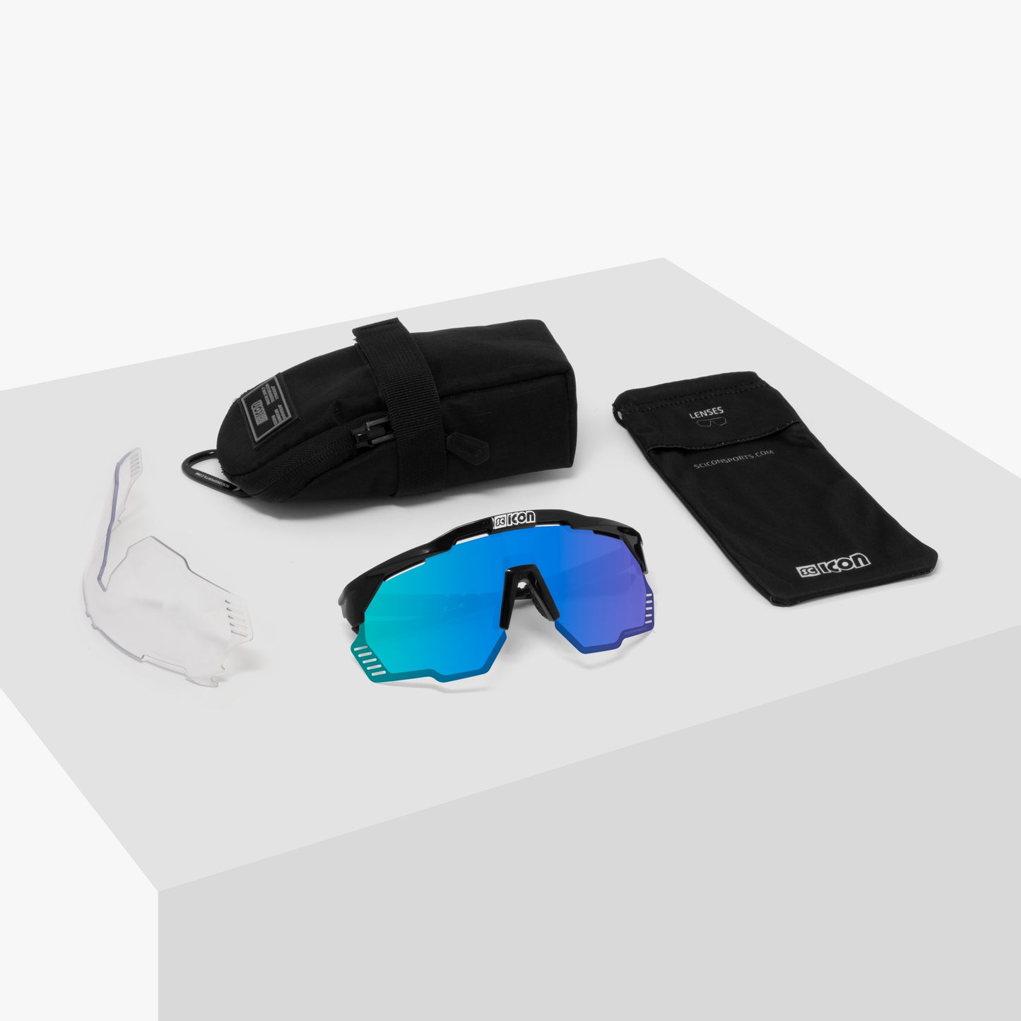 Zonnebril SCICON AEROSHADE KUNKEN Zwart Multimirror Blauw