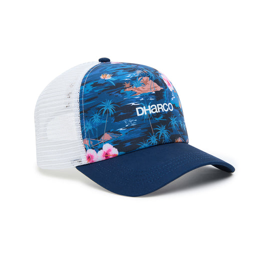 DHARCO CURVED PEAK TRUCKER OASIS Pet Blauw