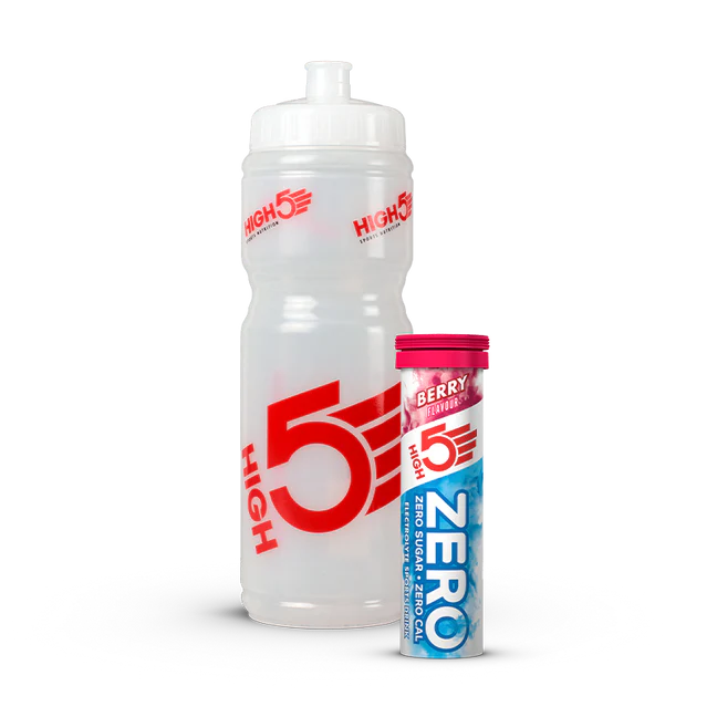 Fles + 10 elektrolyten hydratatie High5 CYCLE PACK Fruit Rood tabletten