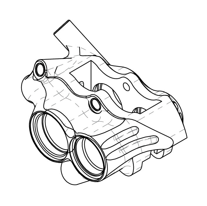 Remklauw HOPE RX4+ SL FM (+20) 70mm 4 zuigers DOT Oranje