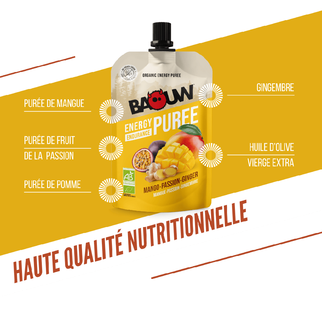 BAOUW Biologisch Recept Mango/Passie/Gember Energiepuree (90g)