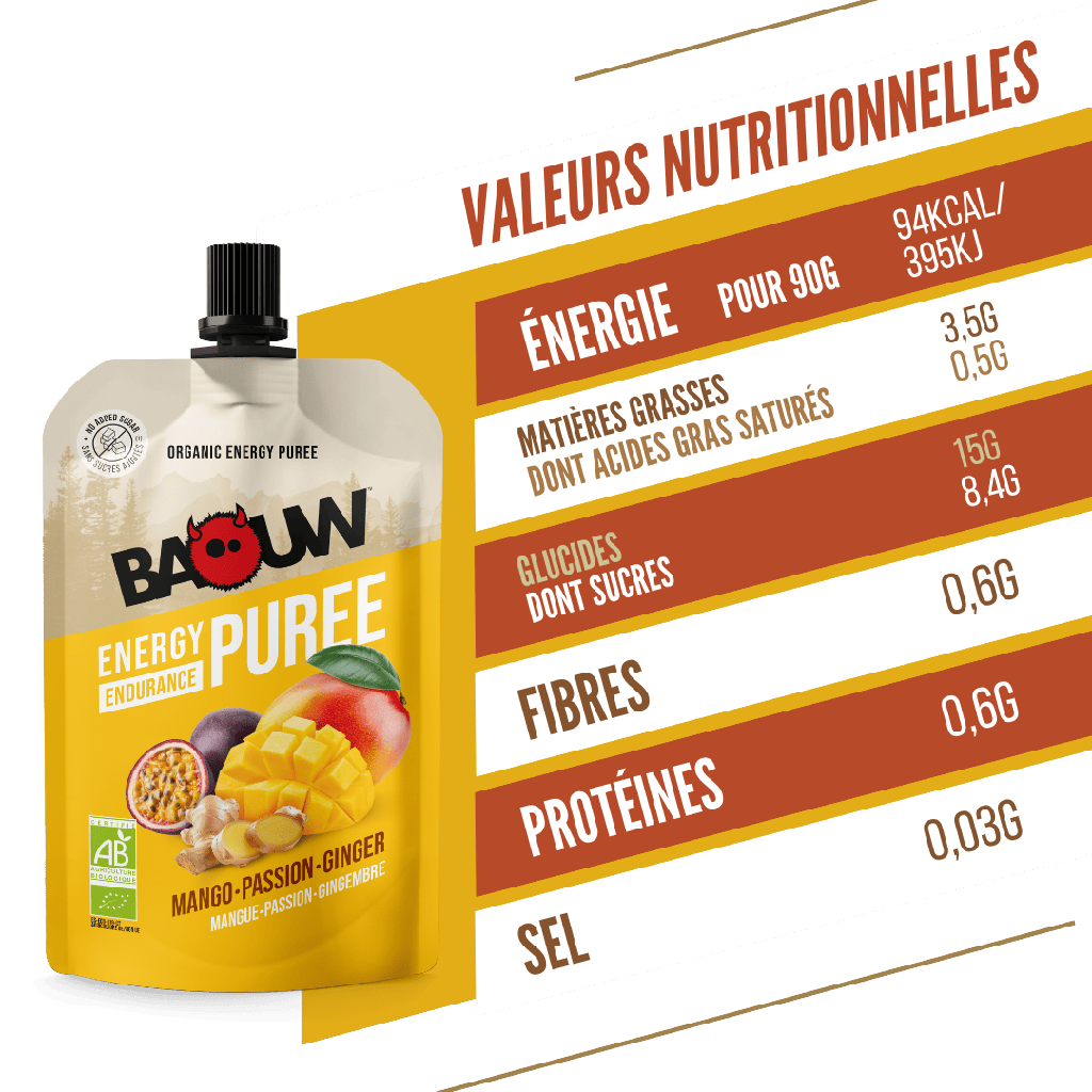 BAOUW Biologisch Recept Mango/Passie/Gember Energiepuree (90g)