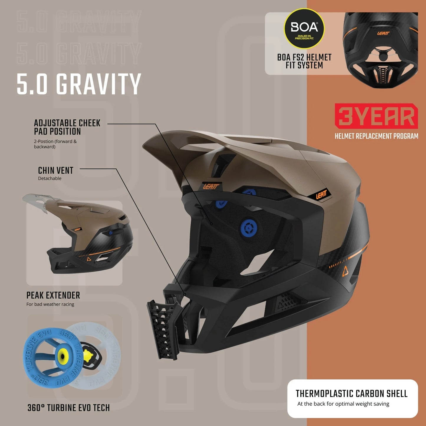 LEATT MTB GRAVITY 5.0 Helm Blauw/Wit