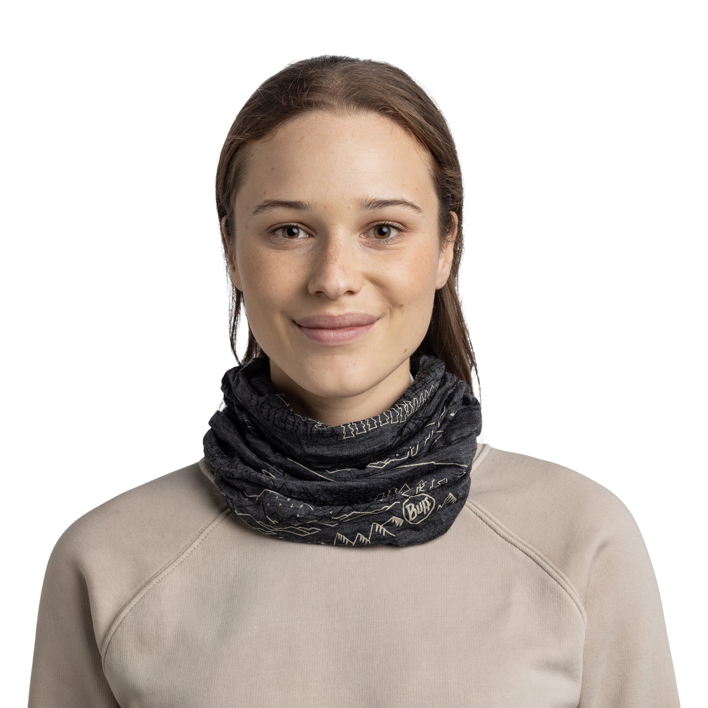 BUFF MERINO LIGHTWEIGHT PRINT Choker Grijs