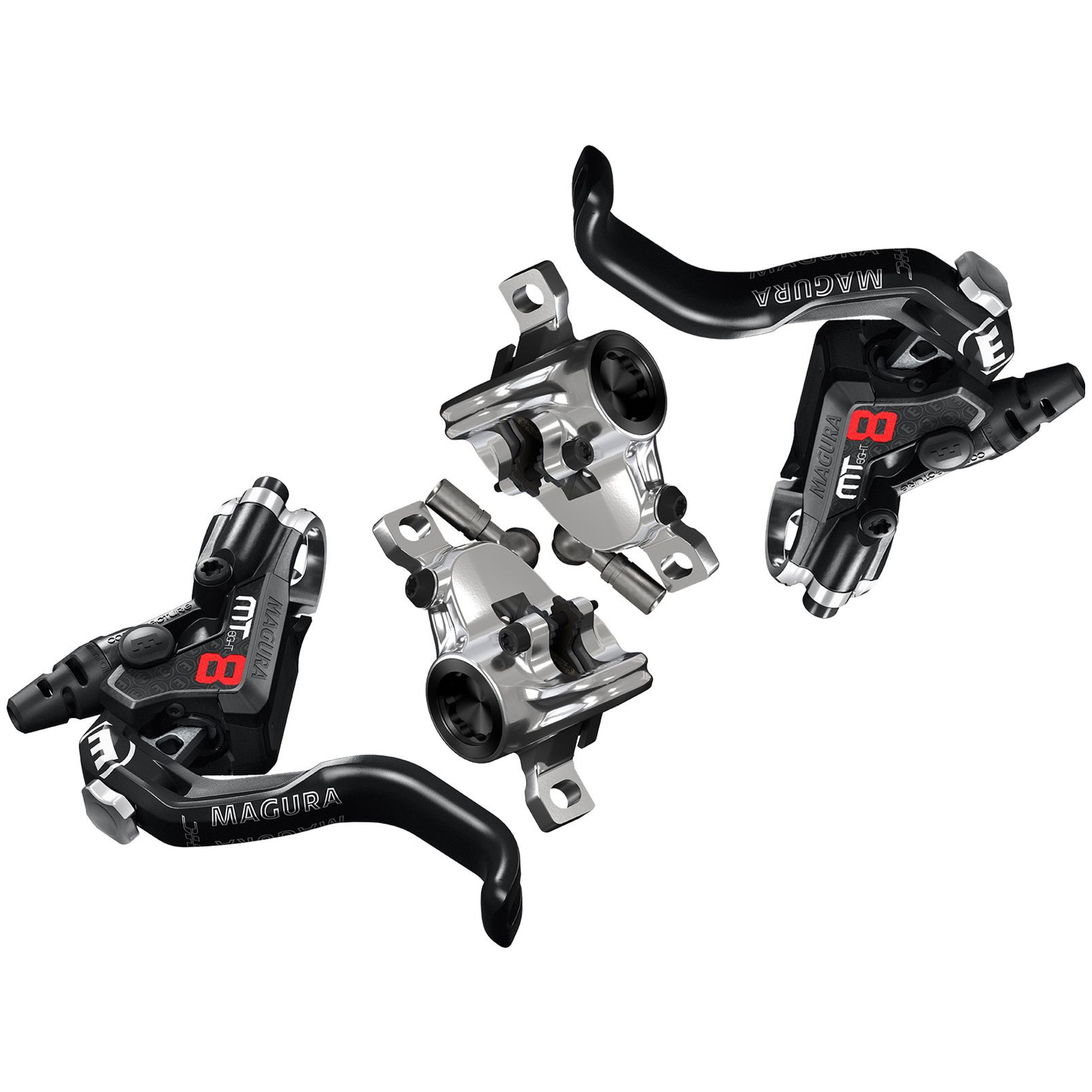 Paar MAGURA MT8 PRO Schijfremmen Zwart/Zilver