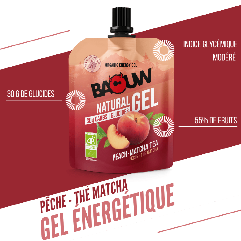BAOUW Biologische Perzik-Matcha Thee Energie Gel (85g)
