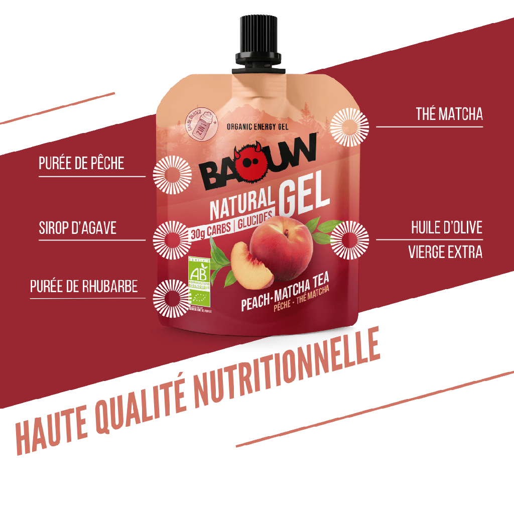 BAOUW Biologische Perzik-Matcha Thee Energie Gel (85g)