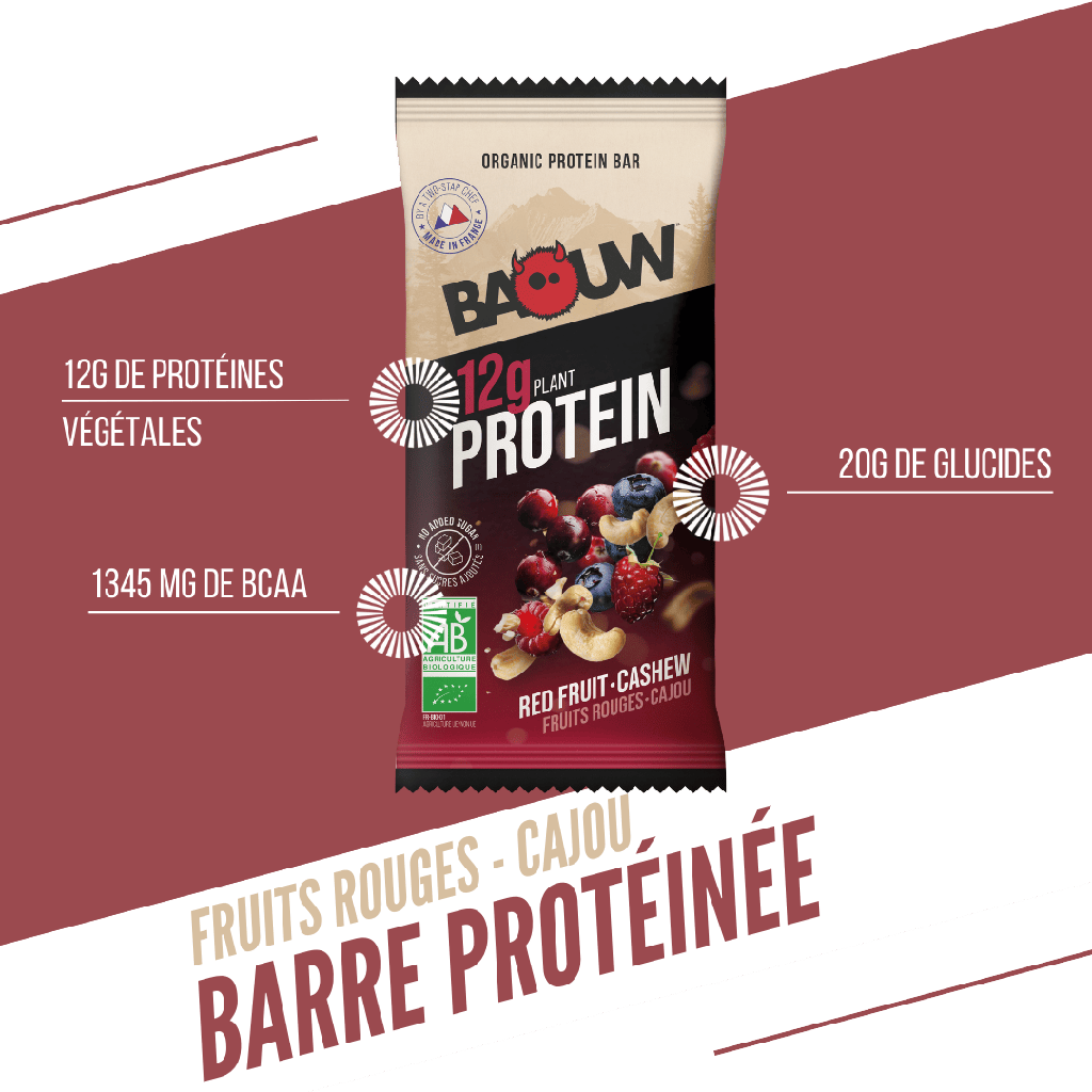 BAOUW ORGANIC EXTRA Rode Vruchten/Cashew Eiwitreep (50g)