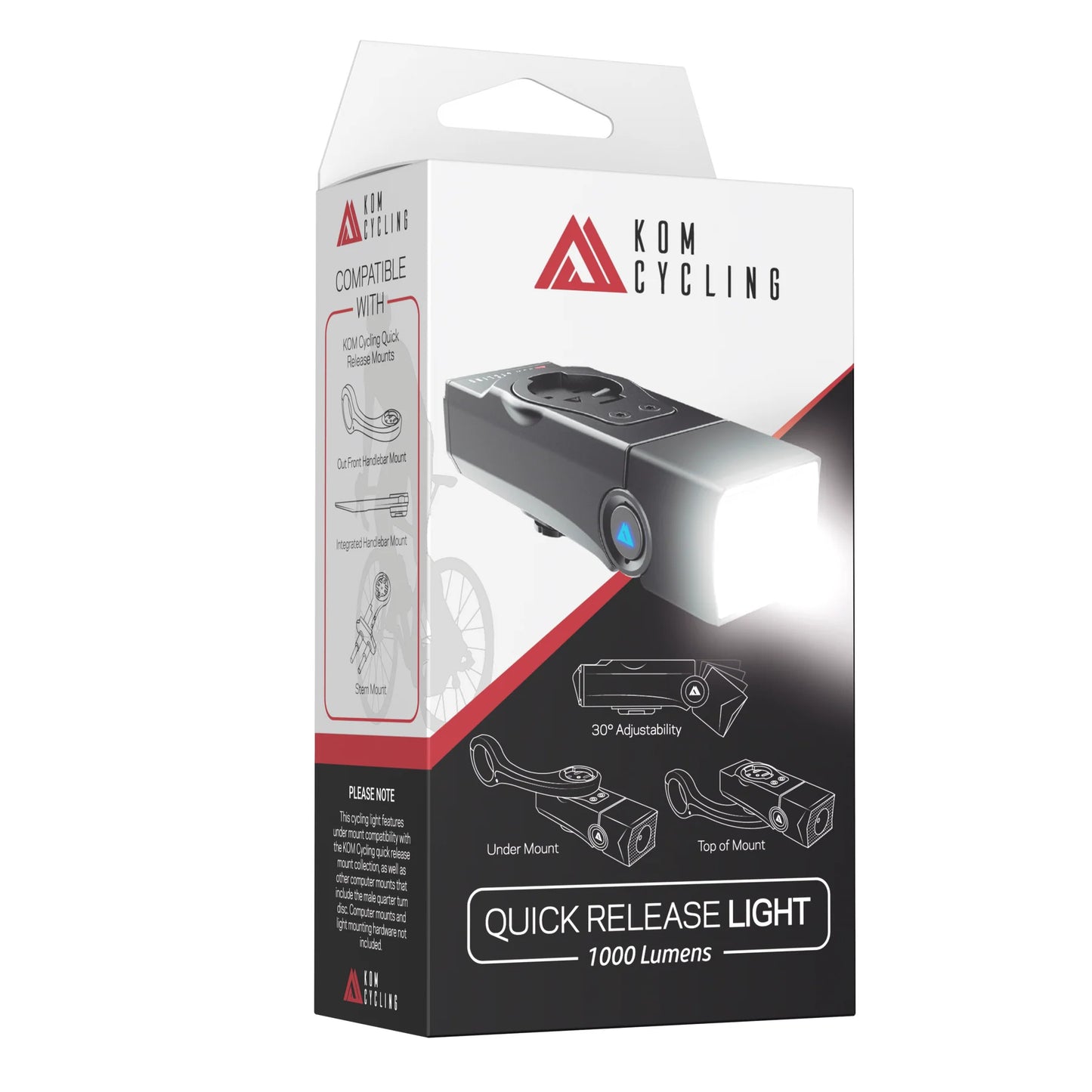 Voorverlichting KOM CYCLING QUICK RELEASE LIGHT 1000