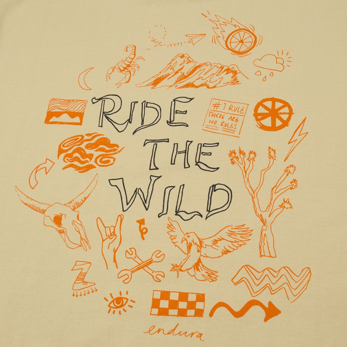 ENDURA RIDE THE WILD GRAPHIC Zand T-Shirt