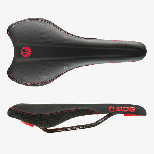 SDG RADAR MTN Rails Titanium-Alu Zadel Zwart/Rood
