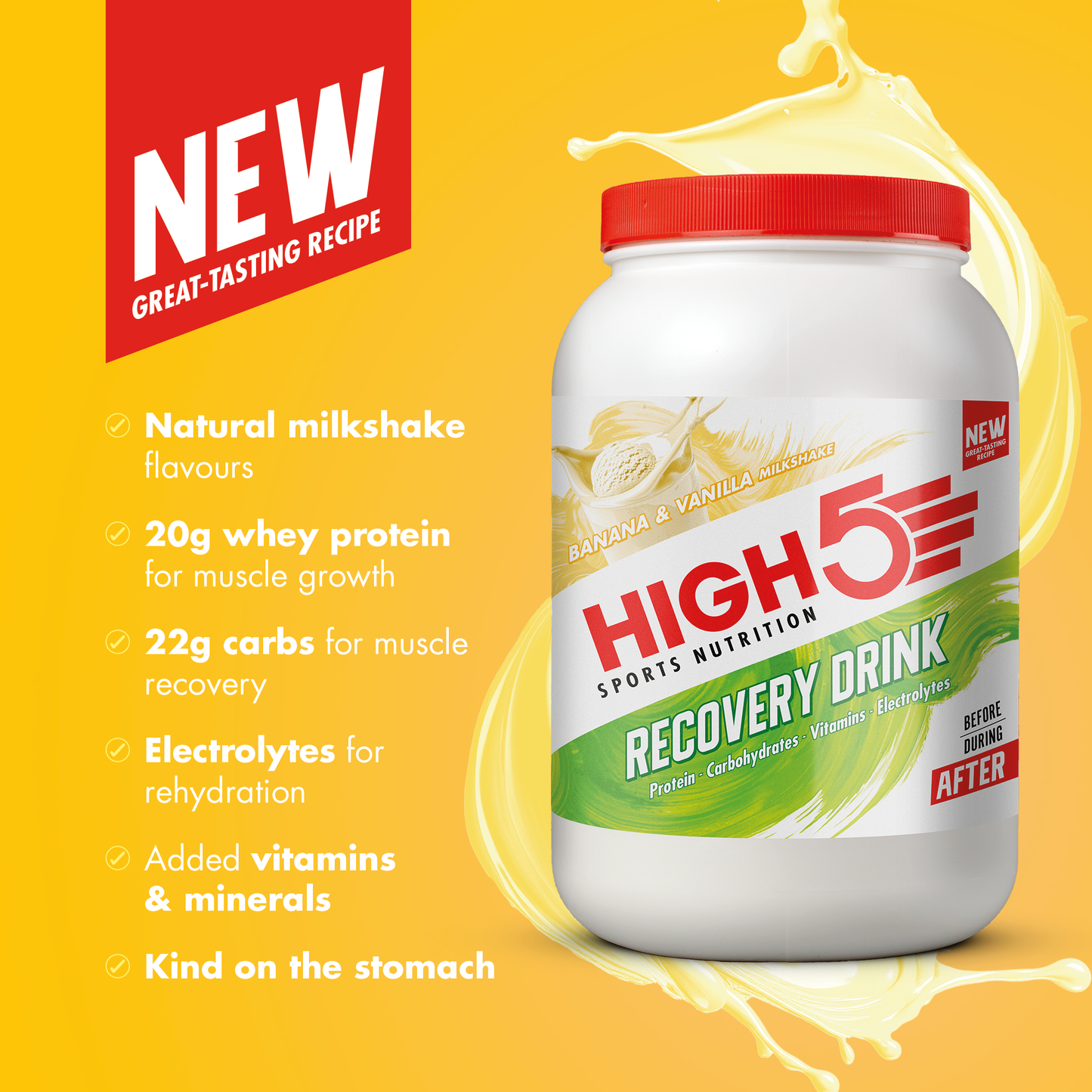 High5 RECOVERY DRINK (450g) Banaan Vanille Milkshake