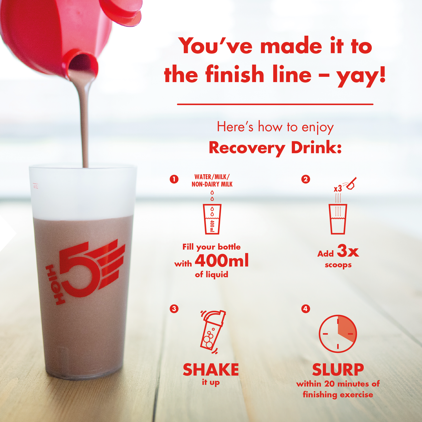 High5 RECOVERY DRINK (450g) Banaan Vanille Milkshake