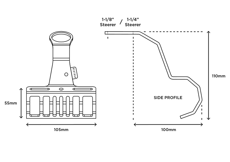 RESTRAP BUMPERSTANG 1-1/8 Zwart