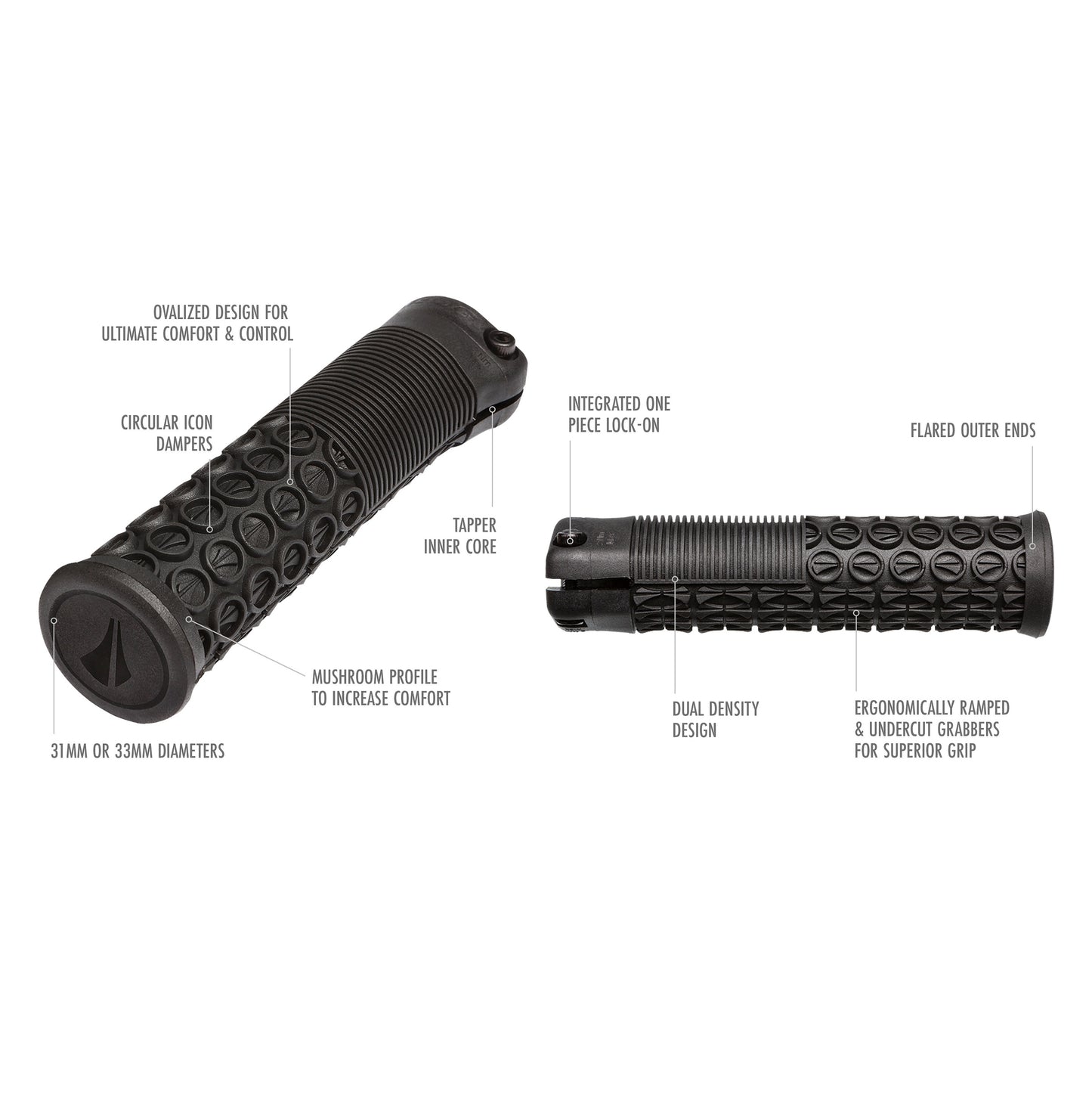 SDG THRICE handgrepen 136 mm Zwart