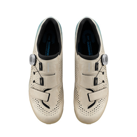 SHIMANO RX600 Beige/Blauw Gravel Schoenen