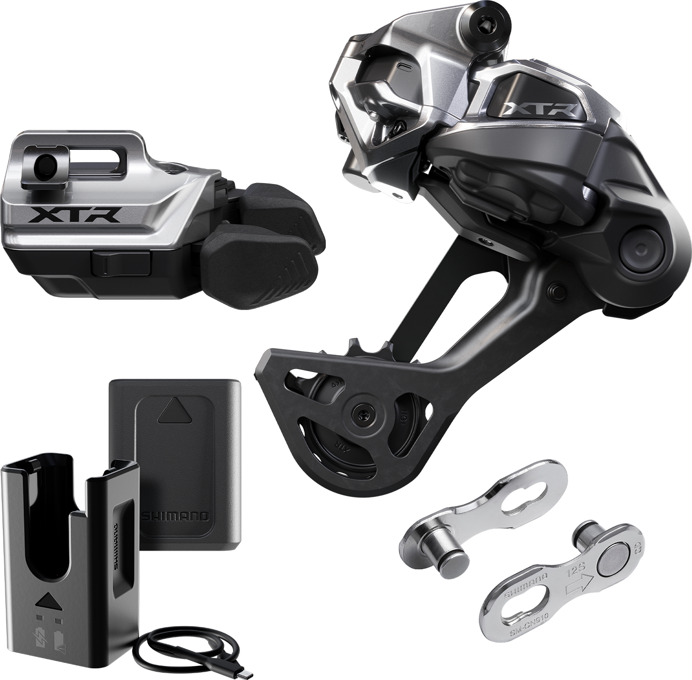 SHIMANO XTR Di2 Draadloze M9250-SGS Upgradeset voor hendelbevestiging met lange kooi