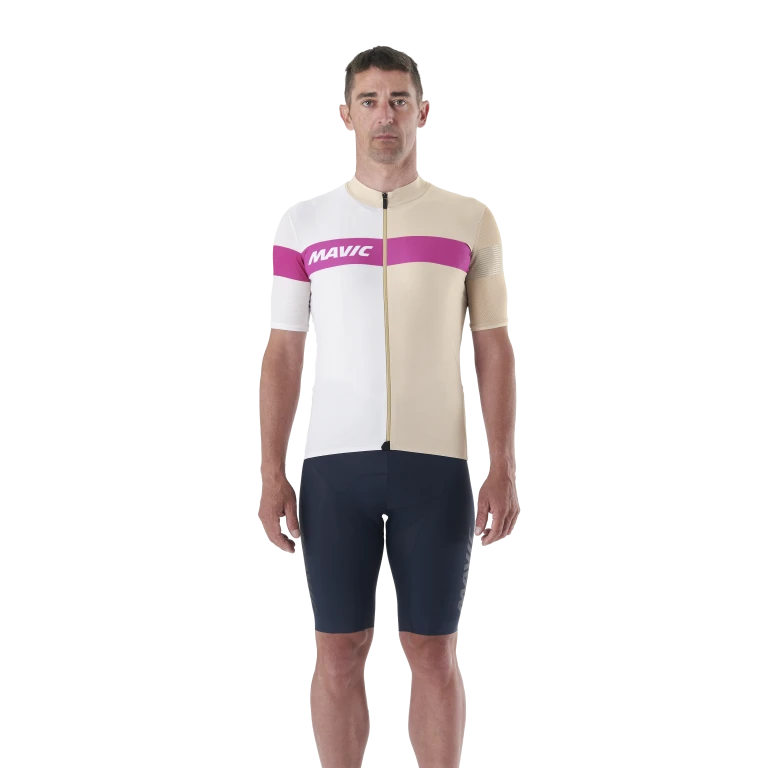 MAVIC KSYRIUM PRO Korte Mouw Jersey Beige