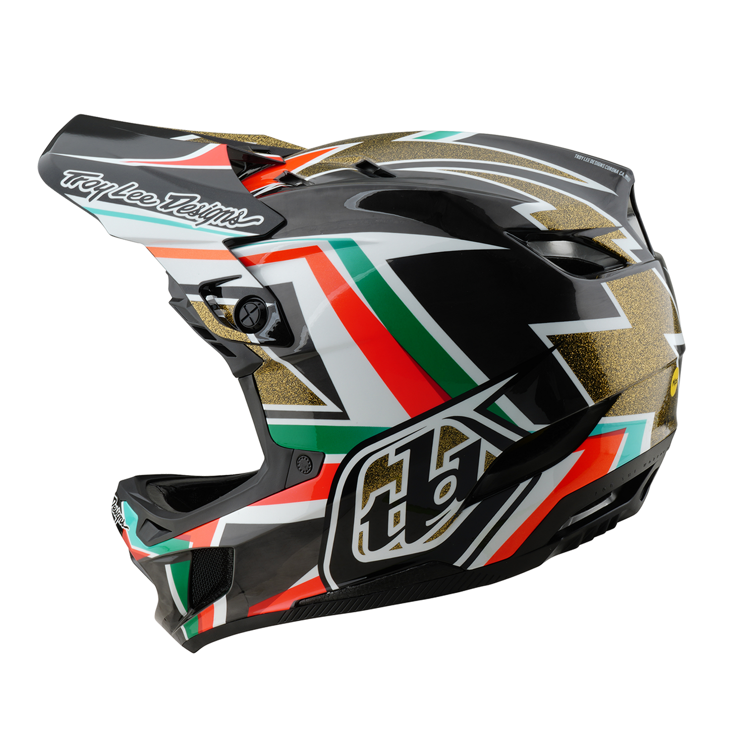 Troy Lee Design D4 CARBON MIPS FRAMES MTB Helm Zwart/Goud