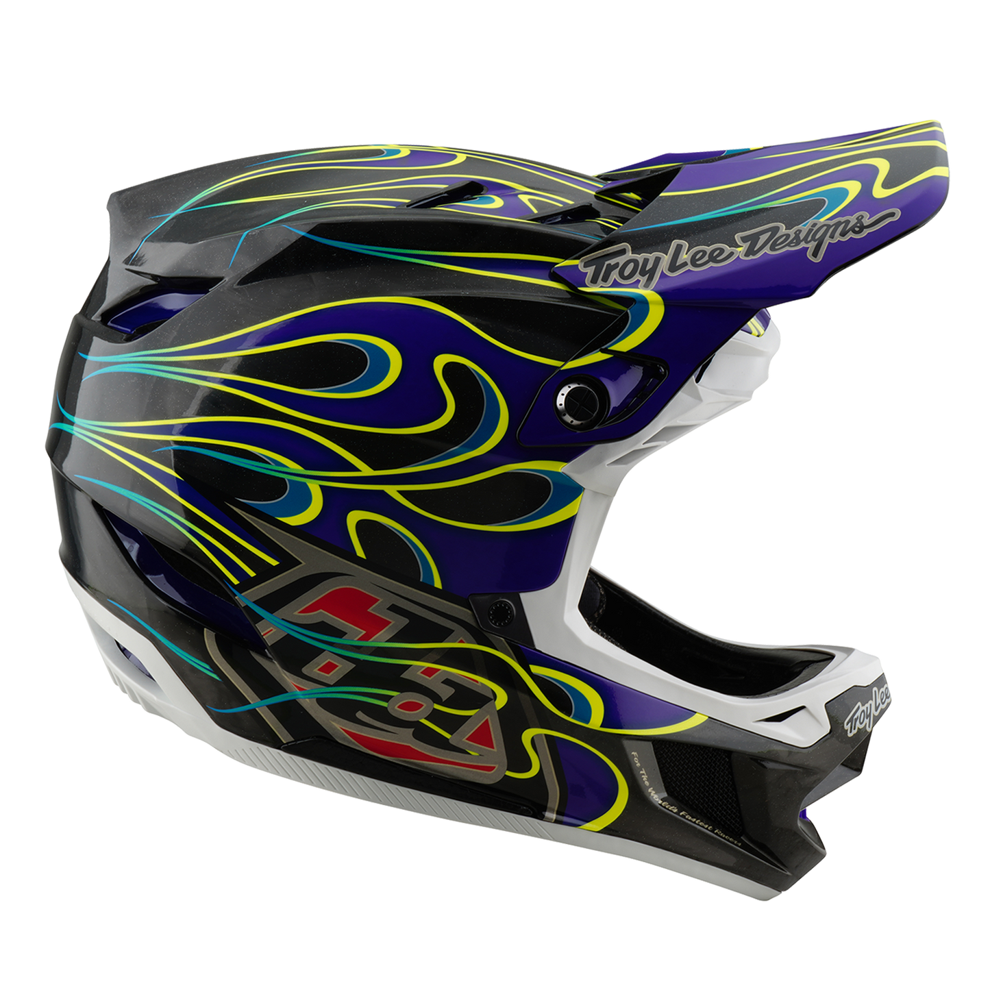 Troy Lee Design D4 CARBON MIPS Drip MTB Helm Zwart/Paars