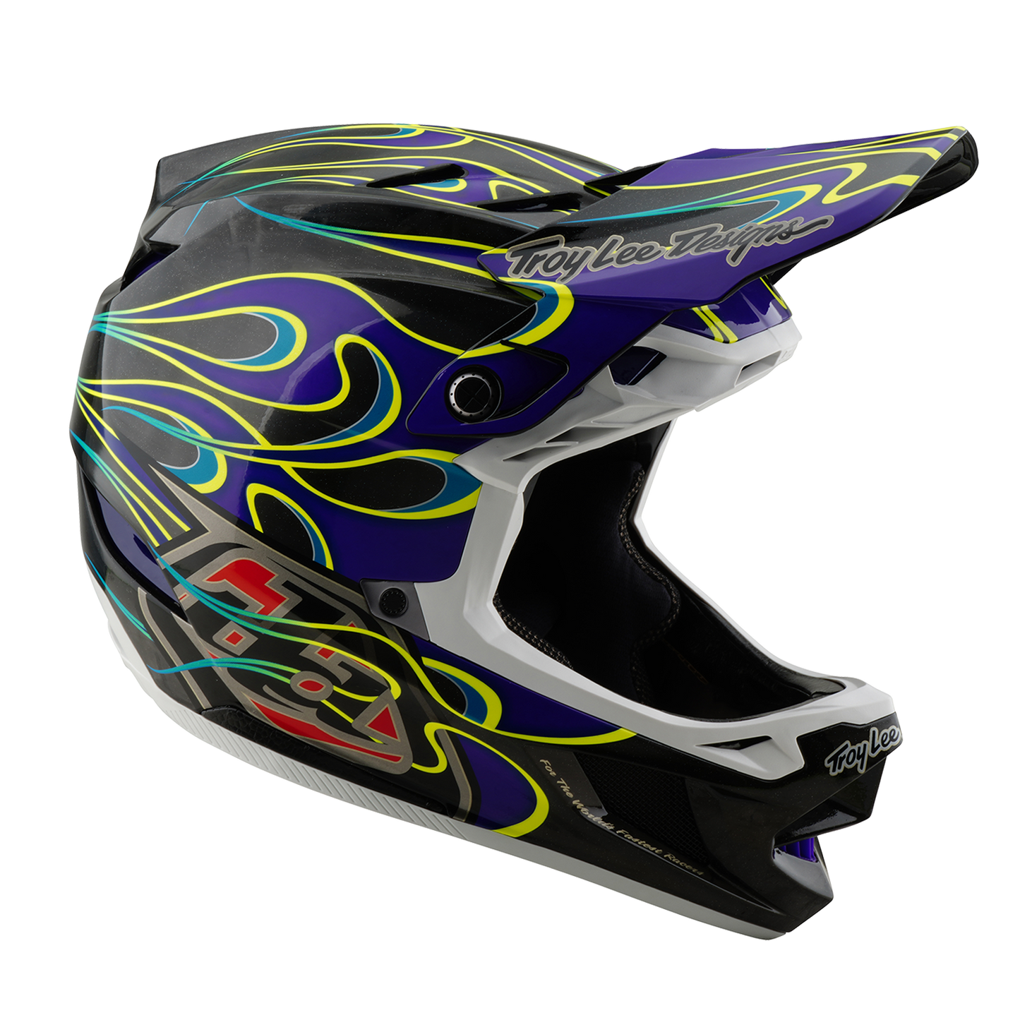 Troy Lee Design D4 CARBON MIPS Drip MTB Helm Zwart/Paars