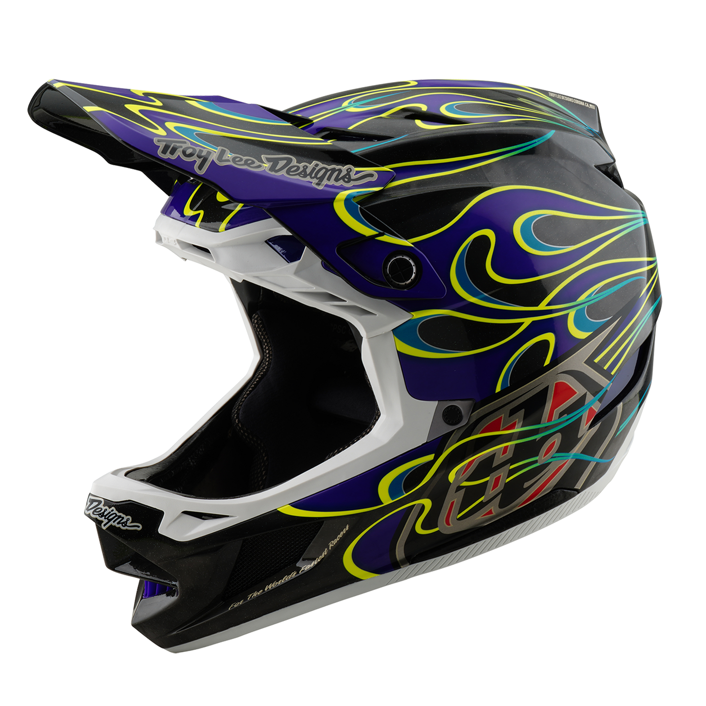 Troy Lee Design D4 CARBON MIPS Drip MTB Helm Zwart/Paars