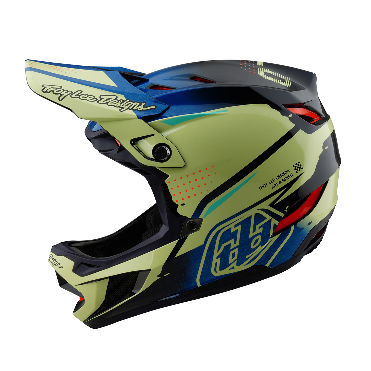 Troy Lee Designs D4 CARBON MIPS Drip MTB Helm Geel