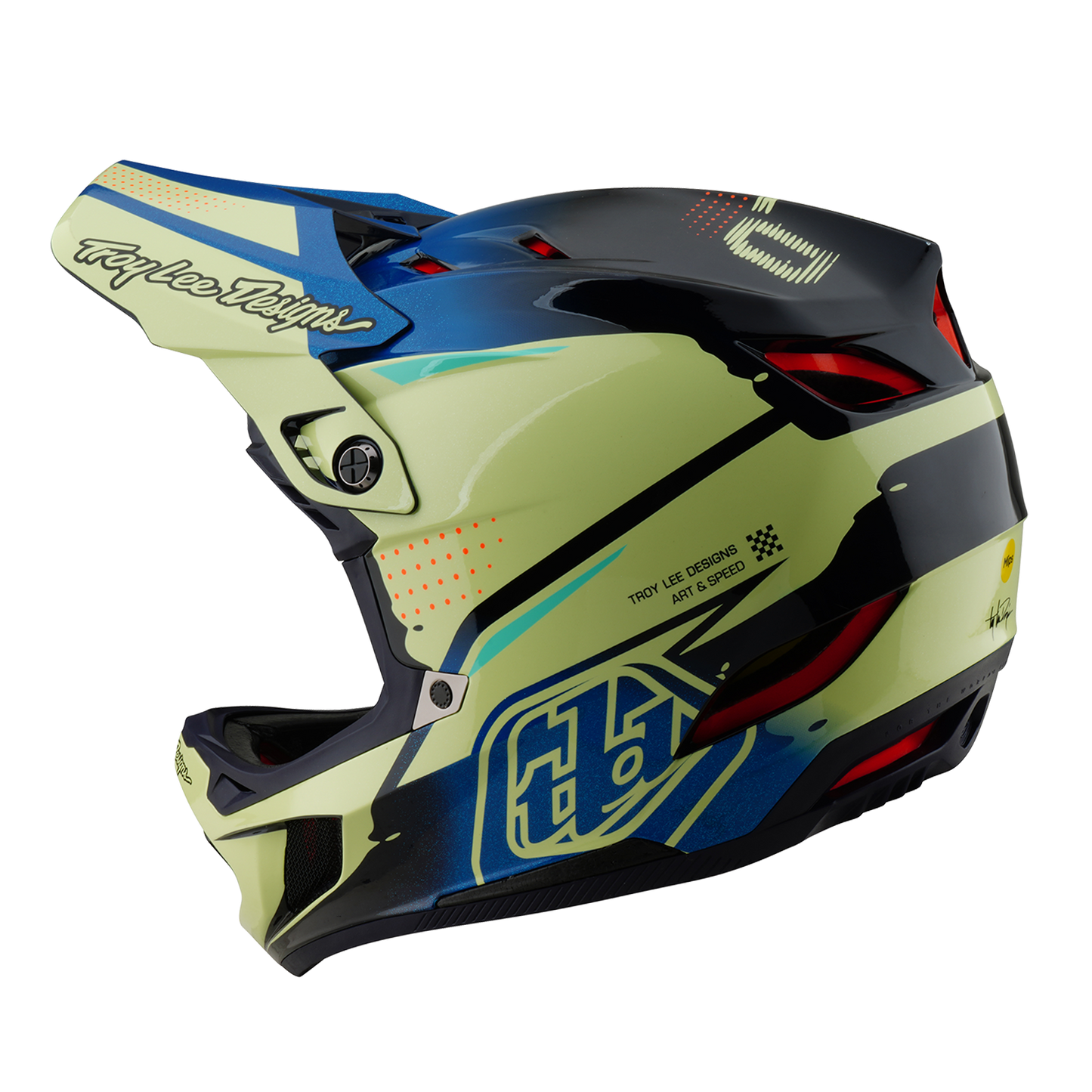 Troy Lee Designs D4 CARBON MIPS Drip MTB Helm Geel