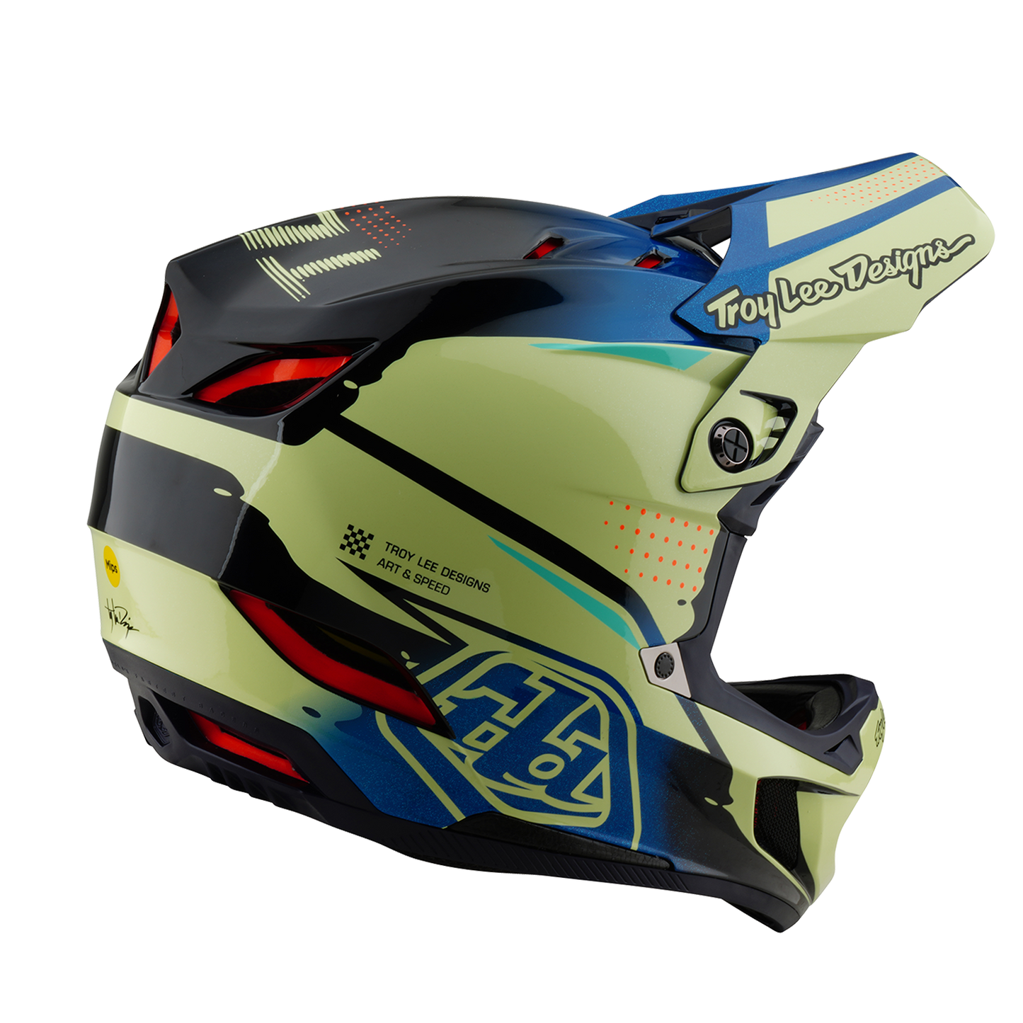Troy Lee Designs D4 CARBON MIPS Drip MTB Helm Geel