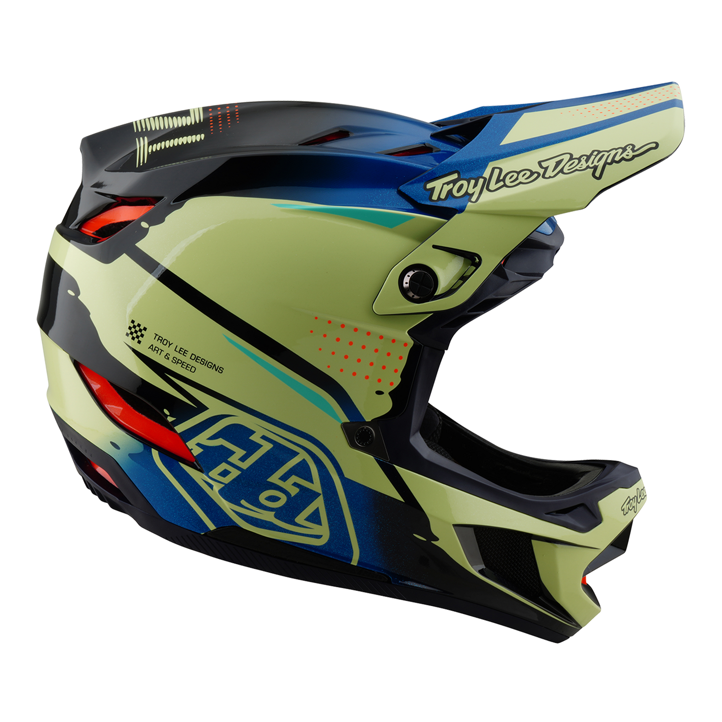 Troy Lee Designs D4 CARBON MIPS Drip MTB Helm Geel