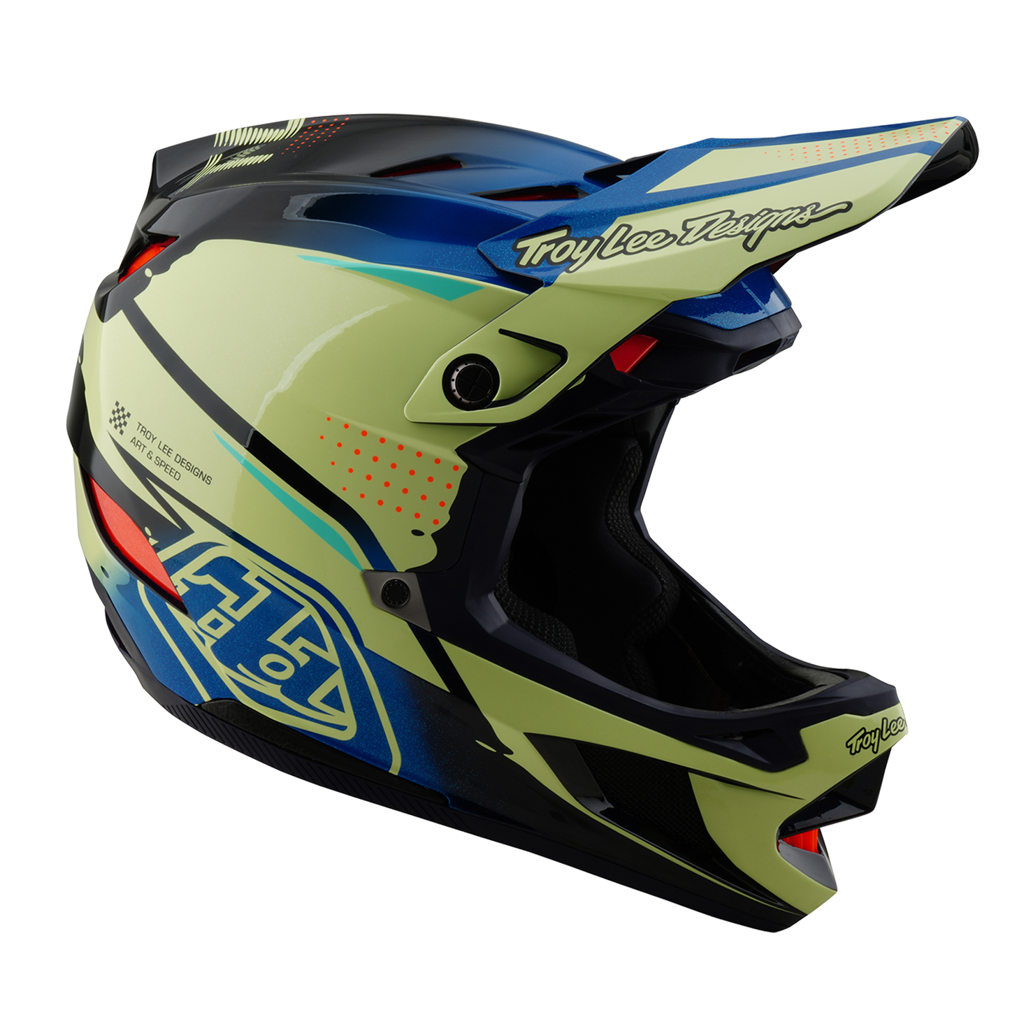 Troy Lee Designs D4 CARBON MIPS Drip MTB Helm Geel
