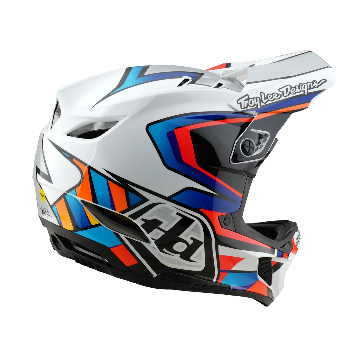 Troy Lee Design D4 COMPOSITE FRAMES MTB Helm Wit/Grijs