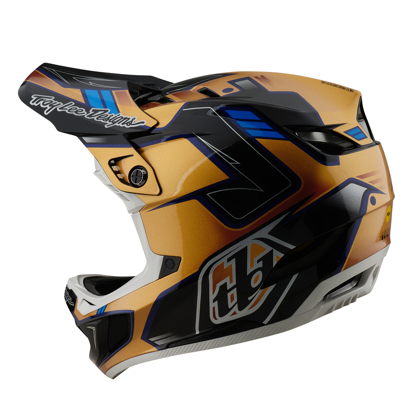 Troy Lee Design D4 COMPOSITE MIPS ROYALTY MTB Helm Zwart/Goud