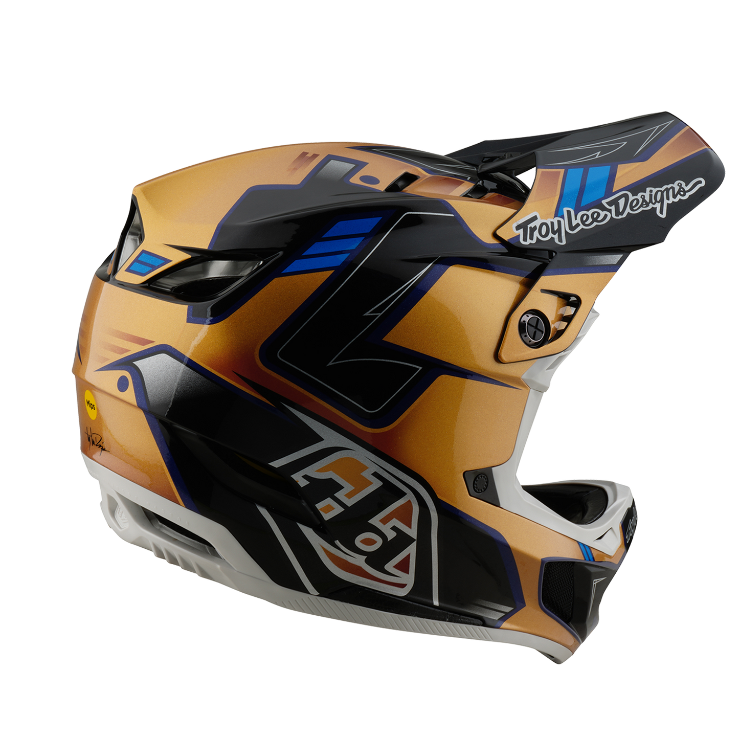 Troy Lee Design D4 COMPOSITE MIPS ROYALTY MTB Helm Zwart/Goud