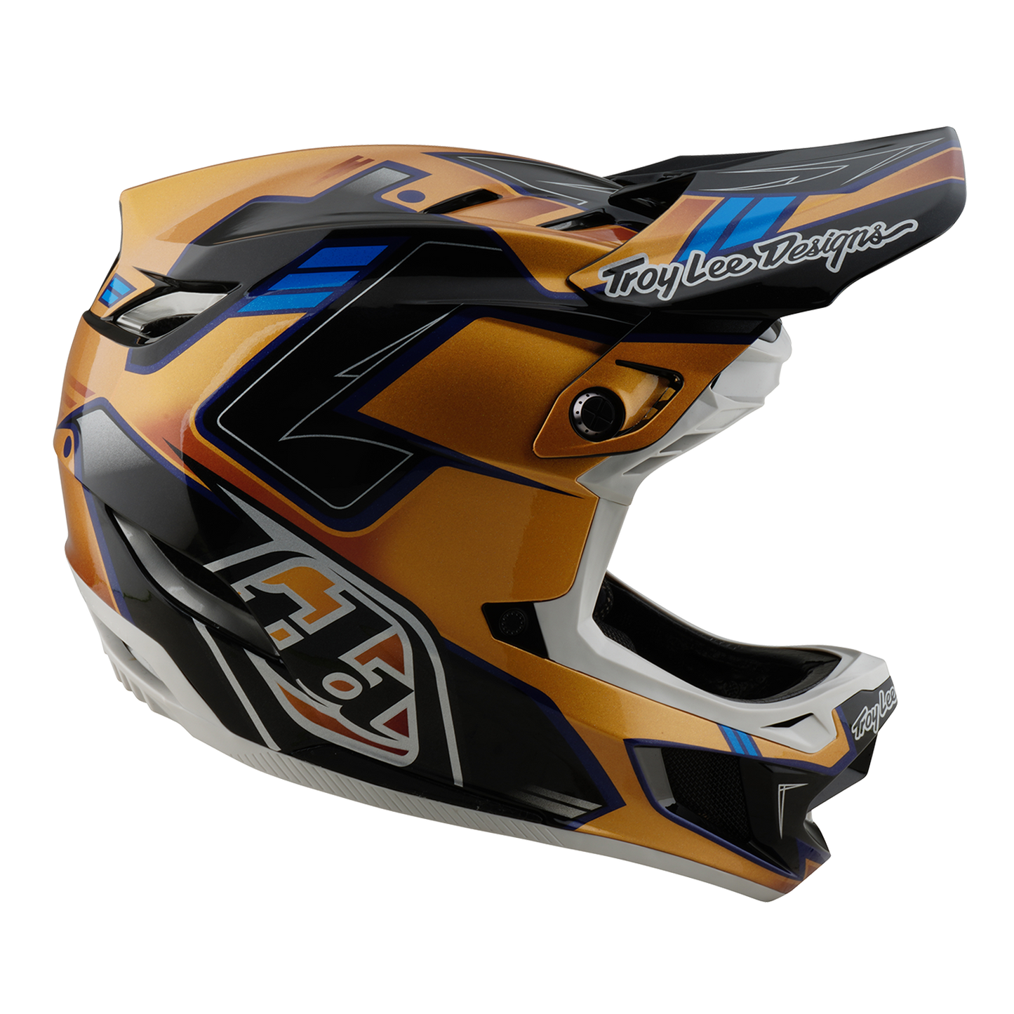 Troy Lee Design D4 COMPOSITE MIPS ROYALTY MTB Helm Zwart/Goud