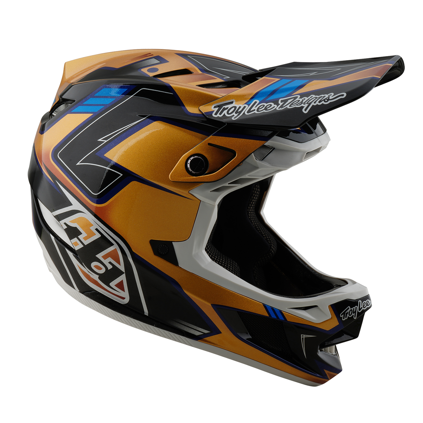 Troy Lee Design D4 COMPOSITE MIPS ROYALTY MTB Helm Zwart/Goud