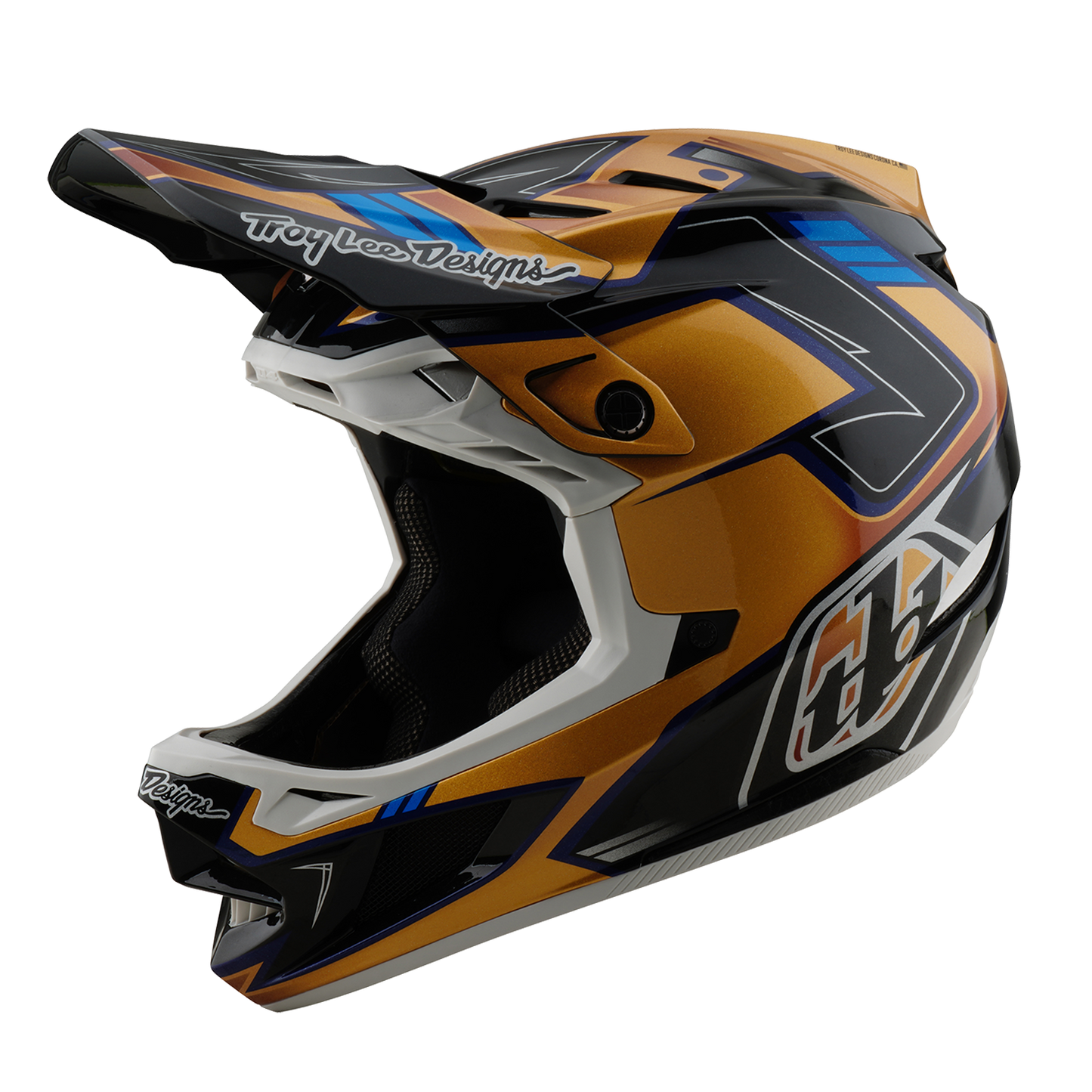 Troy Lee Design D4 COMPOSITE MIPS ROYALTY MTB Helm Zwart/Goud