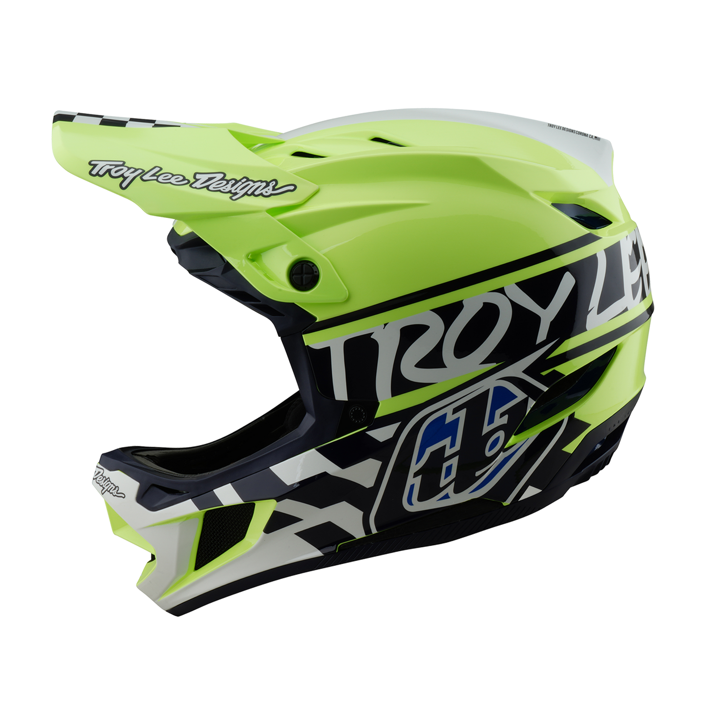 Troy Lee Designs D4 POLYACRYLITE MIPS FIFTY 50 MTB Helm Blauw/Geel