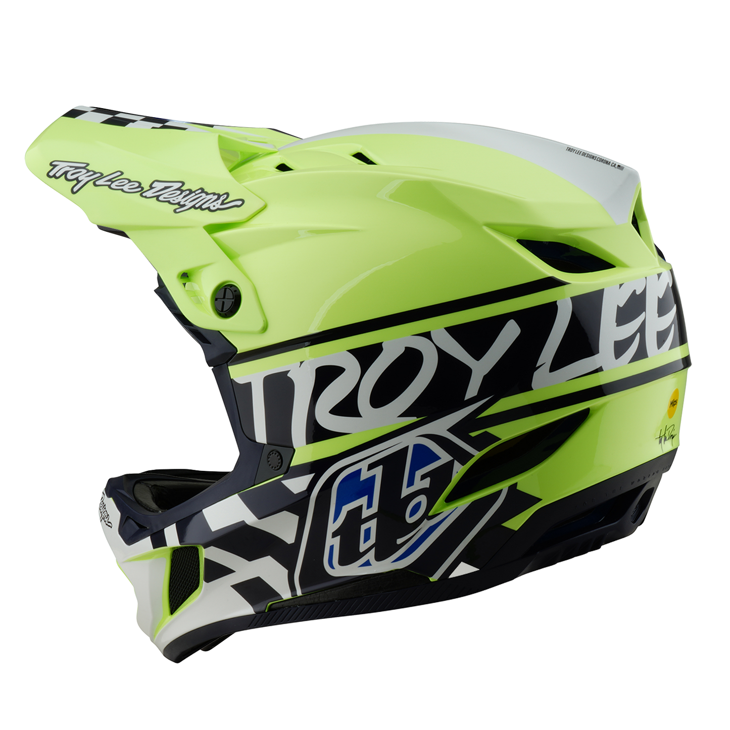 Troy Lee Designs D4 POLYACRYLITE MIPS FIFTY 50 MTB Helm Blauw/Geel