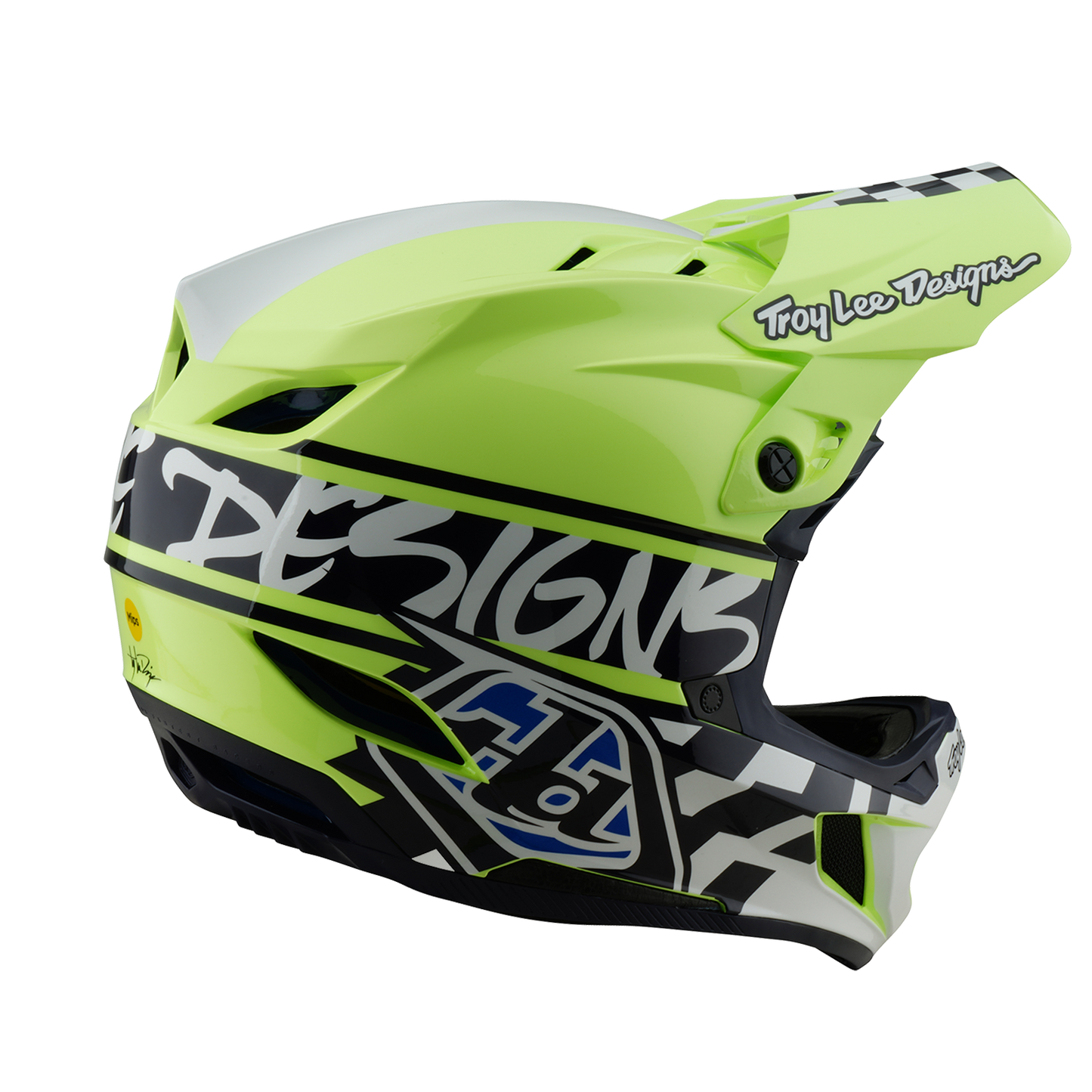 Troy Lee Designs D4 POLYACRYLITE MIPS FIFTY 50 MTB Helm Blauw/Geel