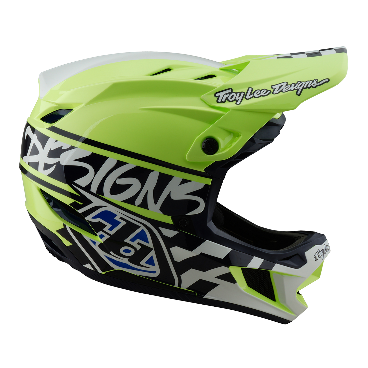Troy Lee Designs D4 POLYACRYLITE MIPS FIFTY 50 MTB Helm Blauw/Geel