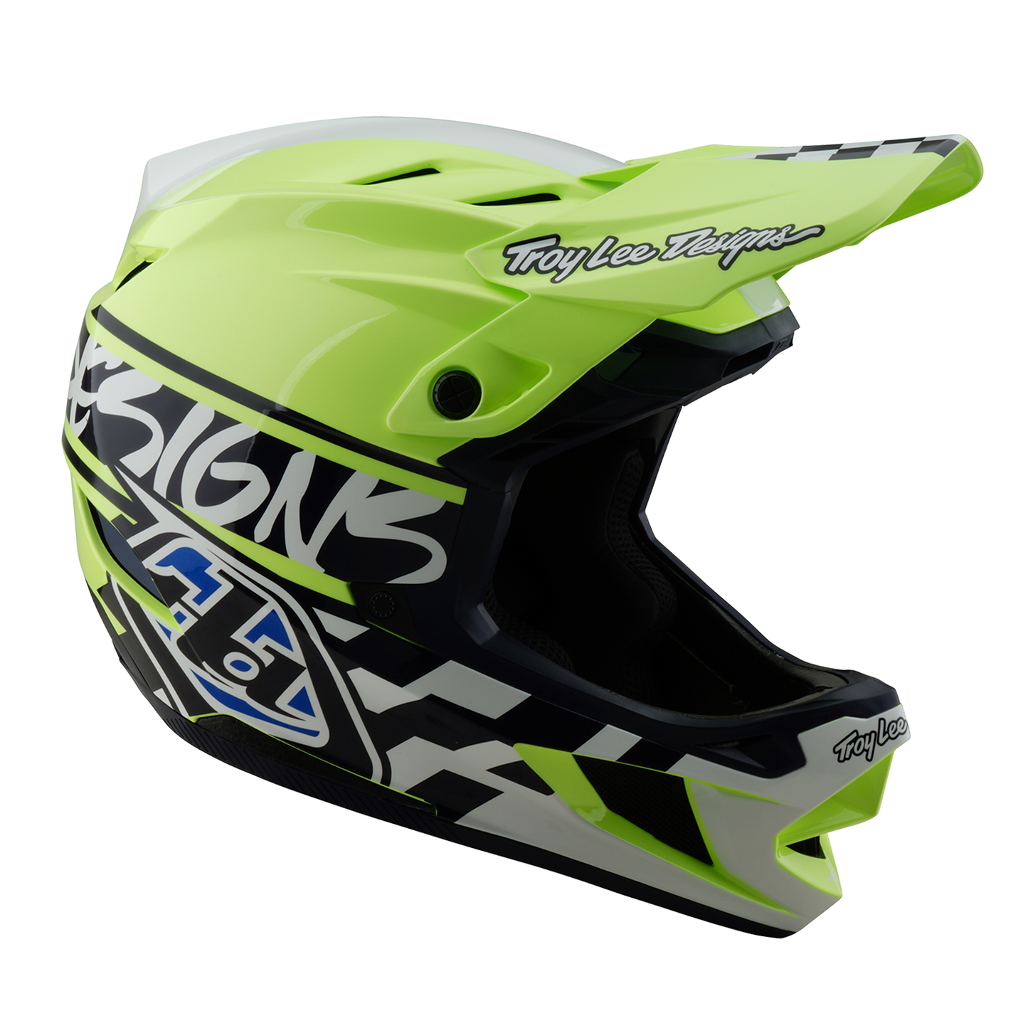 Troy Lee Designs D4 POLYACRYLITE MIPS FIFTY 50 MTB Helm Blauw/Geel