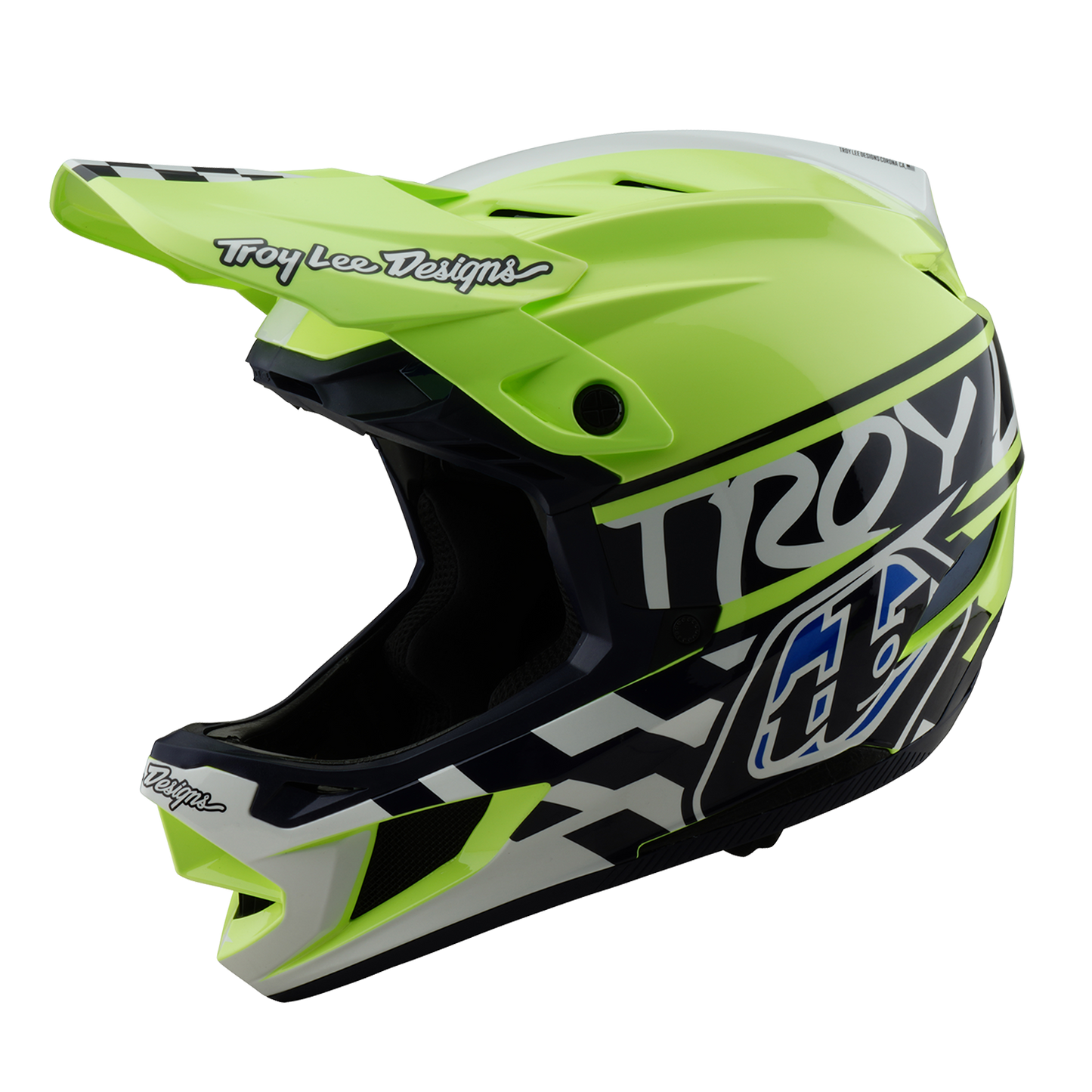 Troy Lee Designs D4 POLYACRYLITE MIPS FIFTY 50 MTB Helm Blauw/Geel