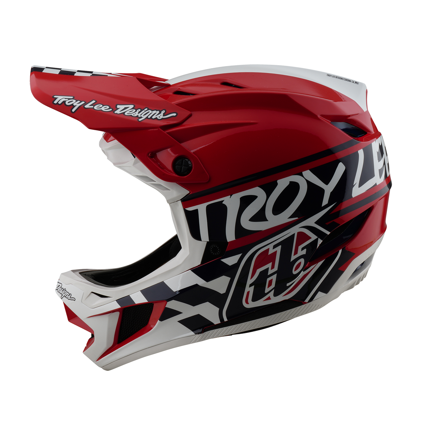 TROY LEE DESIGNS D4 POLYACRYLITE FIFTY 50 MTB Helm Wit/Rood 2025
