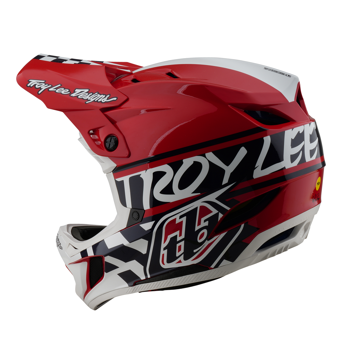 TROY LEE DESIGNS D4 POLYACRYLITE FIFTY 50 MTB Helm Wit/Rood 2025