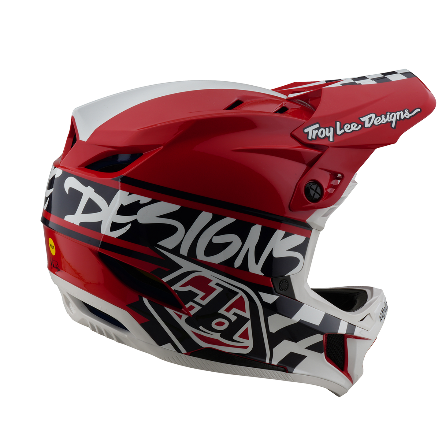 TROY LEE DESIGNS D4 POLYACRYLITE FIFTY 50 MTB Helm Wit/Rood 2025