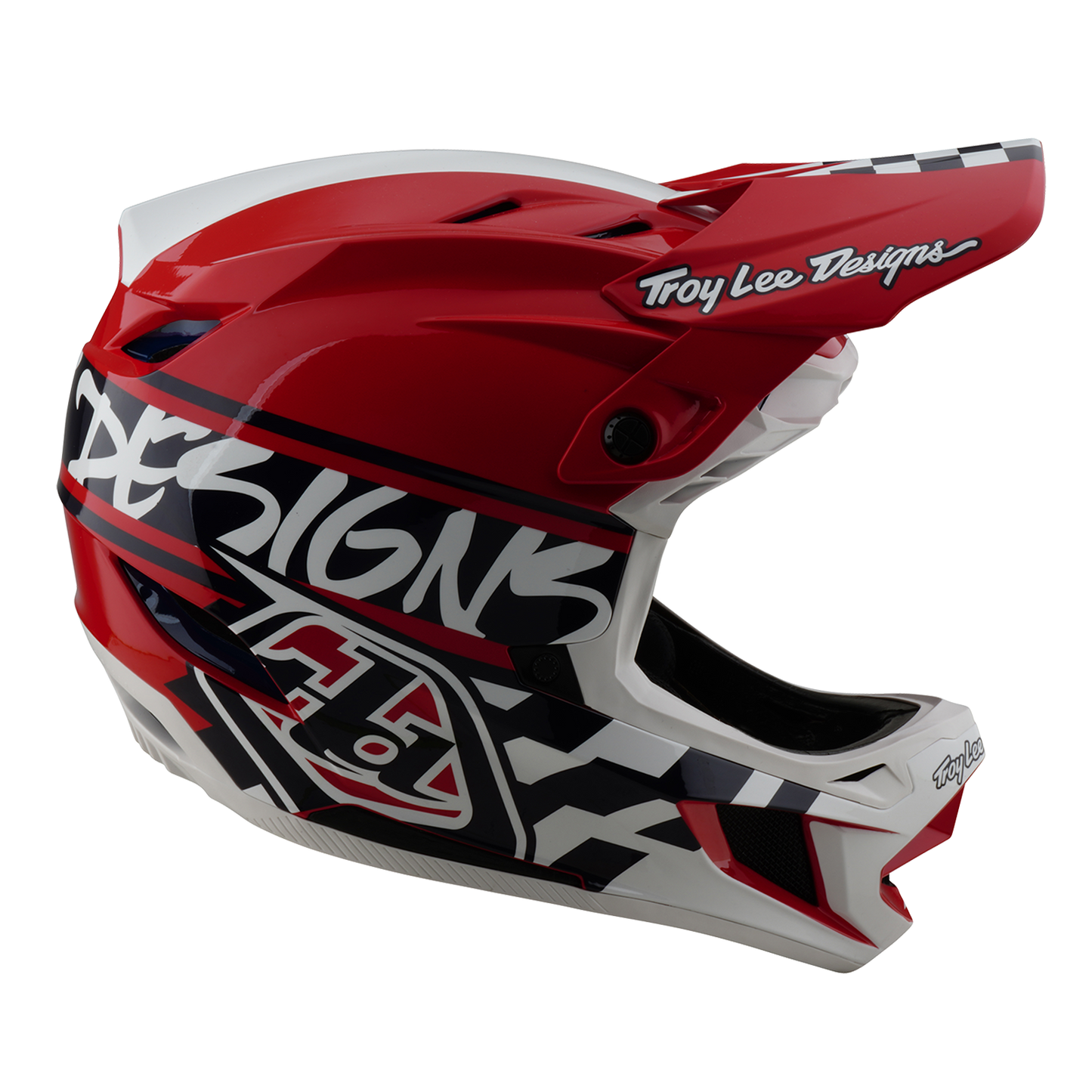 TROY LEE DESIGNS D4 POLYACRYLITE FIFTY 50 MTB Helm Wit/Rood 2025
